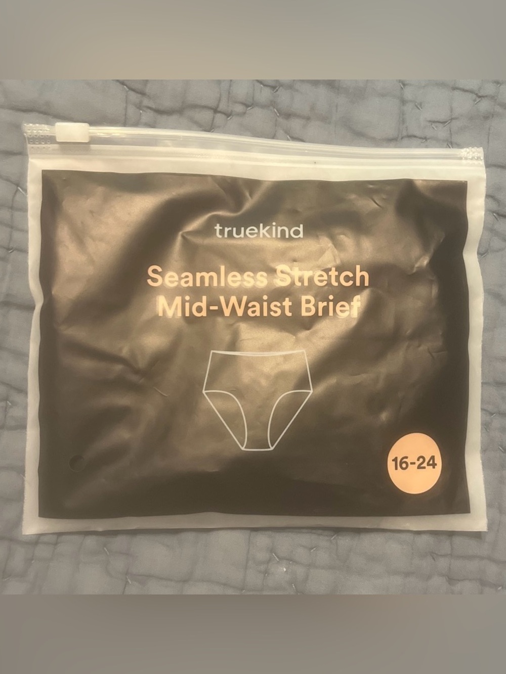 truekind Seamless Stretch Mid-Waist Brief - Black, nwt